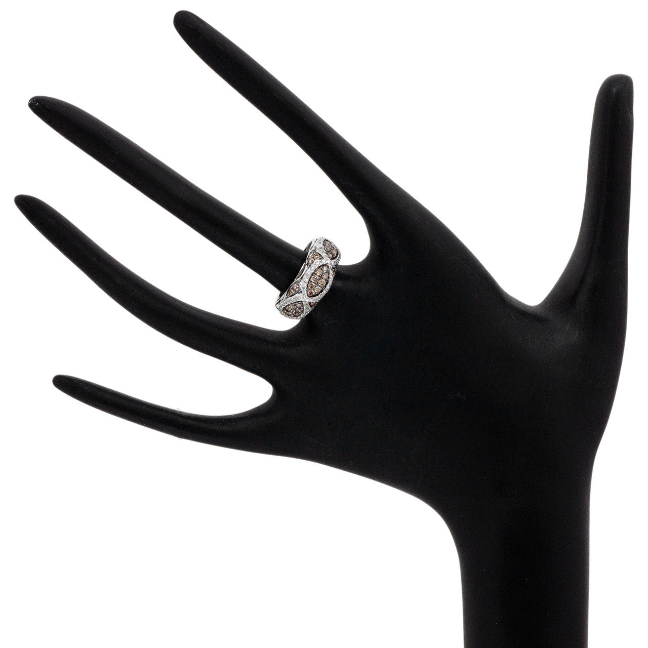 Exclusive 14K White Gold Fancy Brown Diamond Ring — Back View