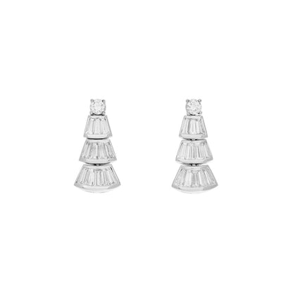 Exclusive 18K White Gold 2.02 Carat Diamond Earrings — Front View
