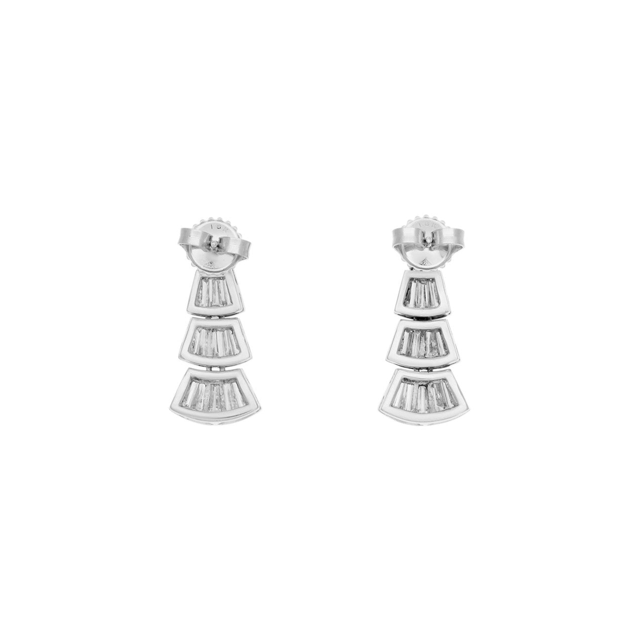 Exclusive 18K White Gold 2.02 Carat Diamond Earrings — Side View