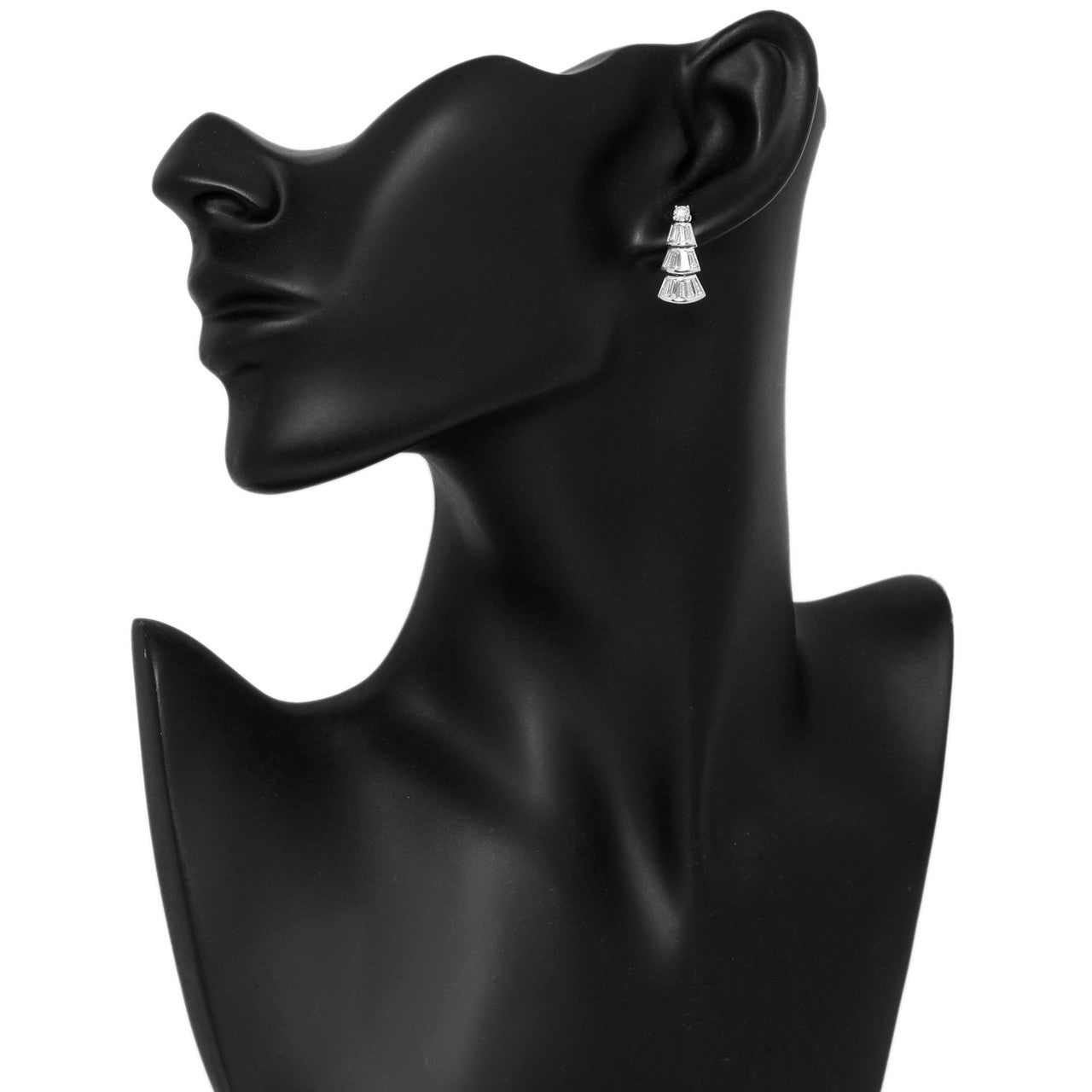 Exclusive 18K White Gold 2.02 Carat Diamond Earrings — Back View