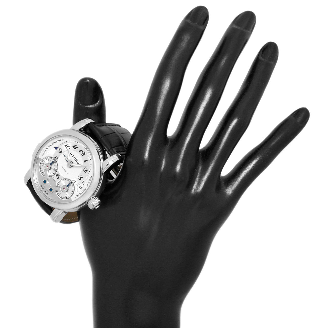 Exclusive Montblanc Stainless Steel  Nicolas Rieussec Chronograph 106595 — Back View