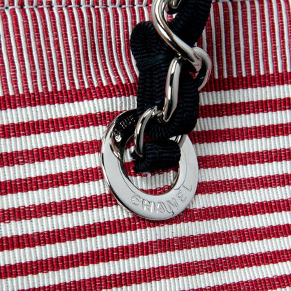 Exclusive Chanel Grey Quilted Grosgrain Denim Drawstring Tote — Alternate View 9