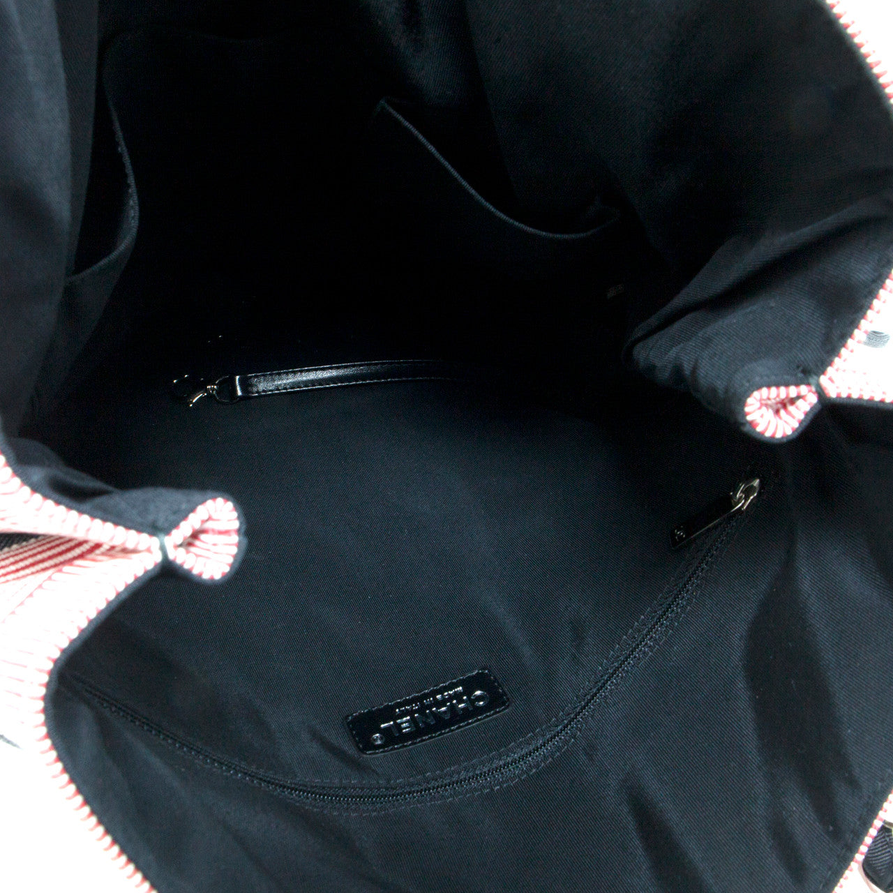 Exclusive Chanel Grey Quilted Grosgrain Denim Drawstring Tote — Alternate View 7