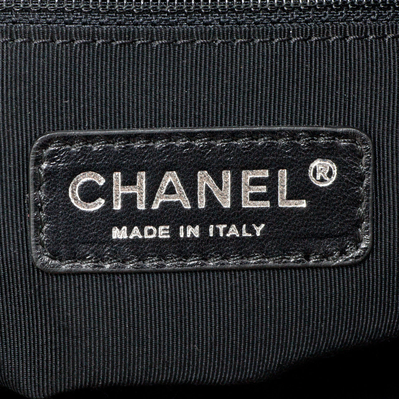 Exclusive Chanel Grey Quilted Grosgrain Denim Drawstring Tote — Alternate View 11