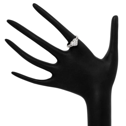 Exclusive 18K White Gold Diamond Heart Ring — 4.5 — Top View
