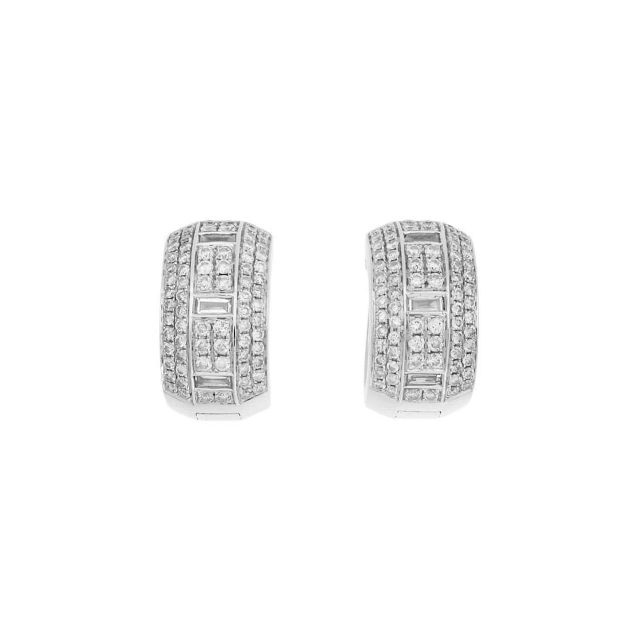 Exclusive 18K White Gold 2.06 Carat Diamond Earrings — Front View