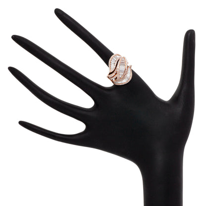 Exclusive 18K Rose Gold 3.35 Carat Baguette Diamond Ring — 5.5 — Side View