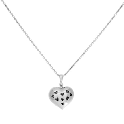 Exclusive 18K White Gold 2.00 Carat Diamond Heart Pendant Necklace — Side View