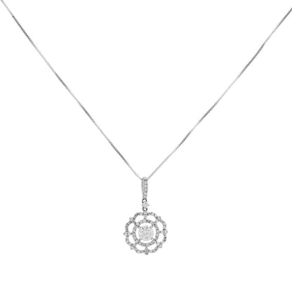 Exclusive 14K White Gold 0.64 Carat Diamond Pendant — Front View