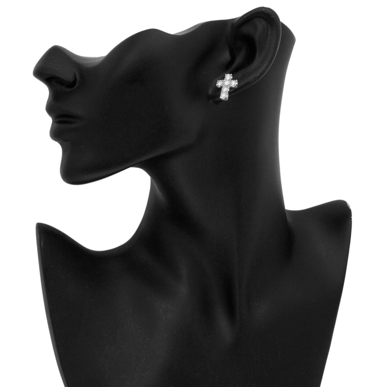 Exclusive 14K White Gold 2.50 Carat Diamond Earrings — Back View