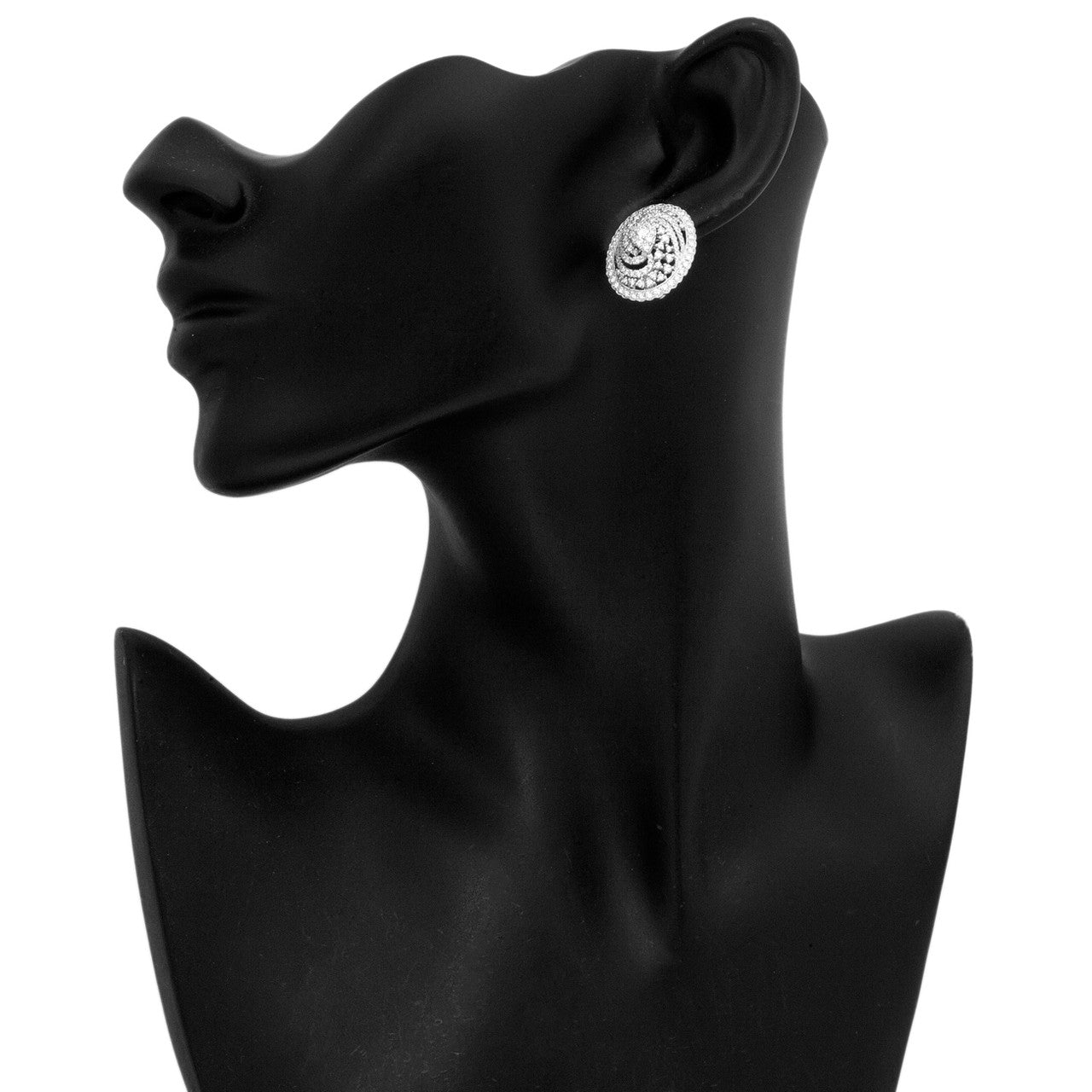Exclusive 18K White Gold 3.08 Carat Diamond Earrings — Back View
