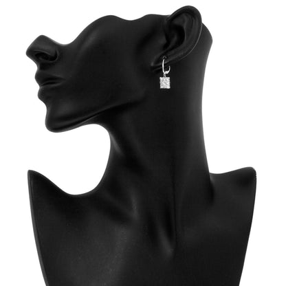 Exclusive 18K White Gold 2.20 Carat Diamond Drop Earrings — Back View