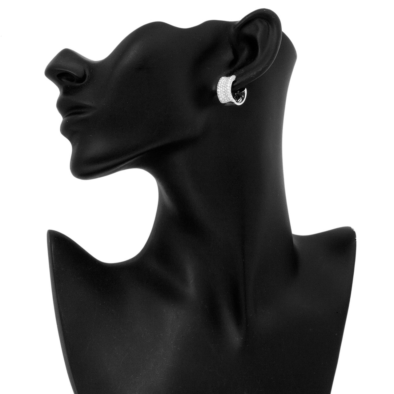 Exclusive 18K White Gold 2.58 Carat Diamond Earrings — Back View
