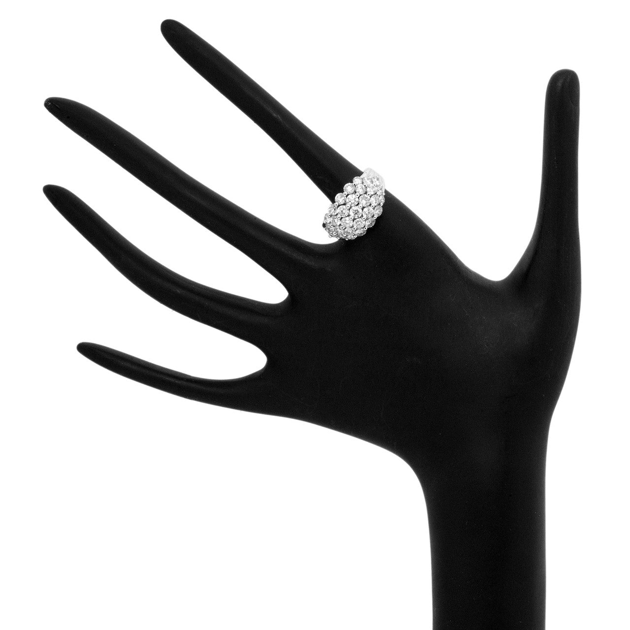 Exclusive 18K White Gold 3.07 Carat Diamond Cluster Ring — 4.5 — Top View