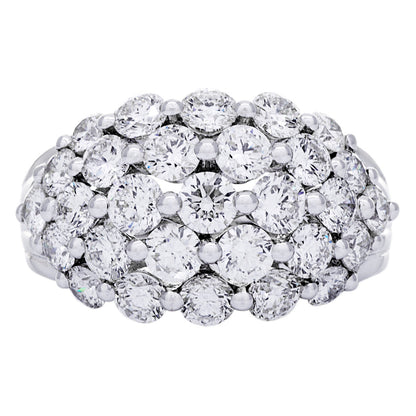 Exclusive 18K White Gold 3.07 Carat Diamond Cluster Ring — 4.5 — Front View
