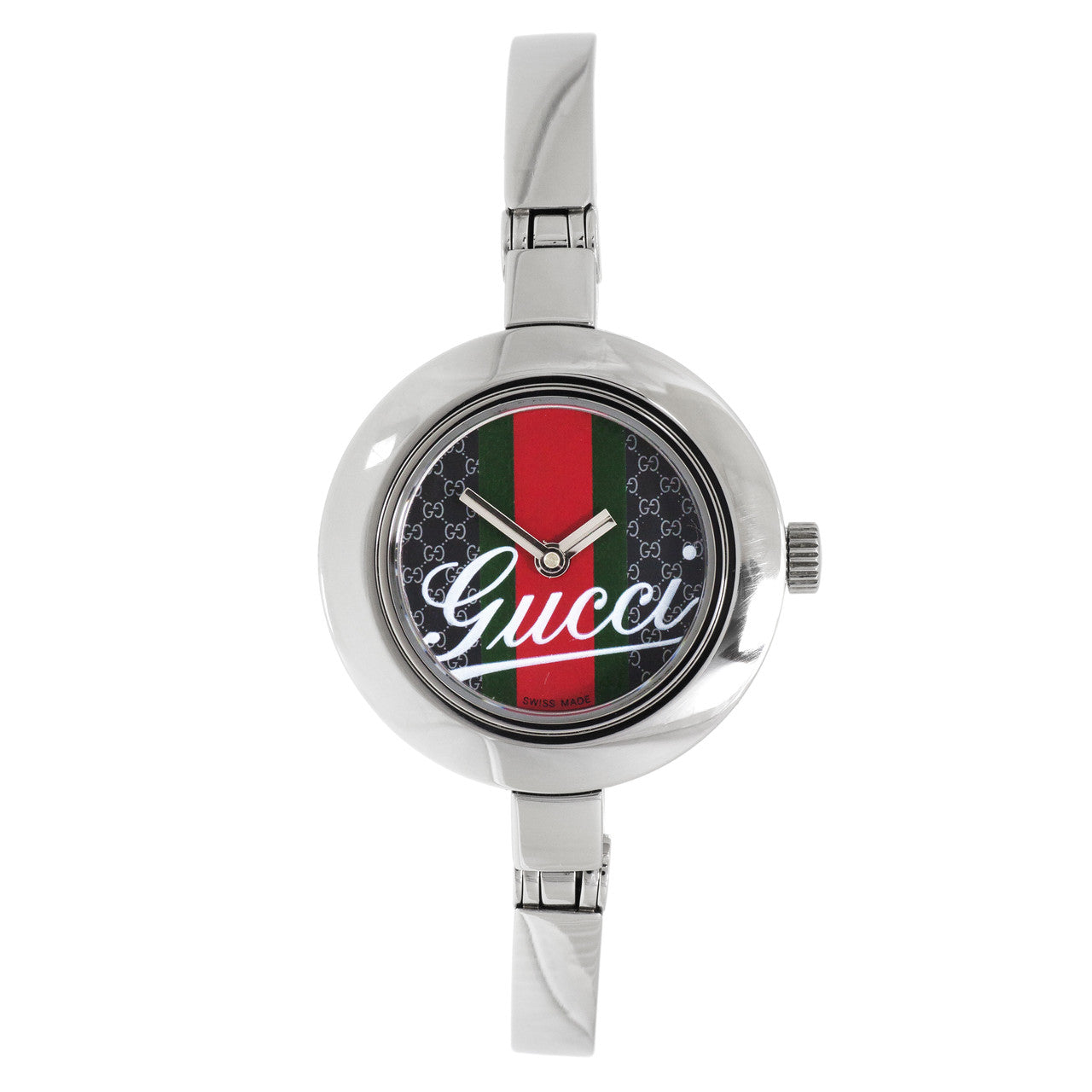 Exclusive Gucci 105 Stainless Steel Bangle Ladies Watch — Front View