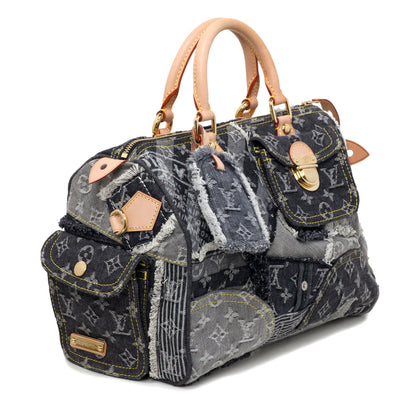 Exclusive Louis Vuitton Denim Patchwork Speedy 30 — Top View