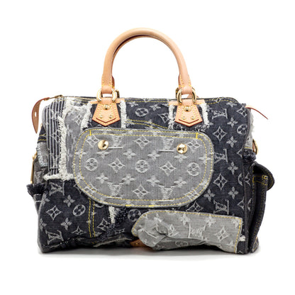 Exclusive Louis Vuitton Denim Patchwork Speedy 30 — Side View