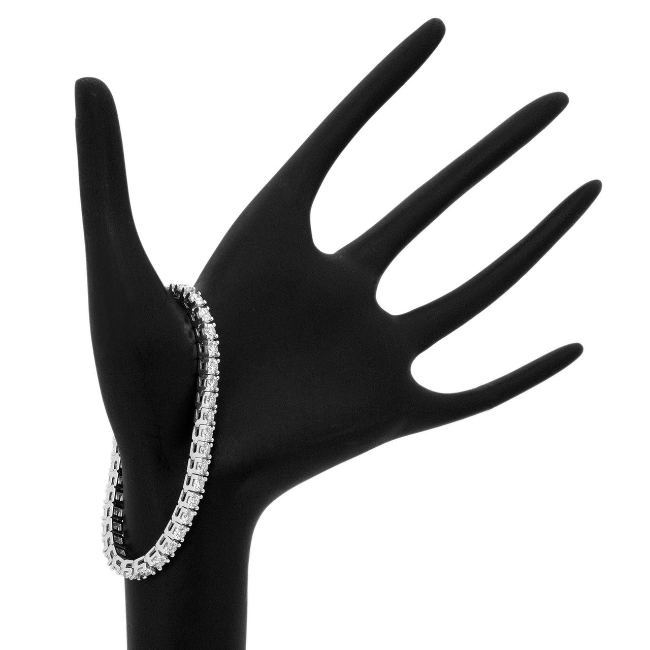 Exclusive 14K White Gold 8.18 Carat Diamond Tennis Bracelet — Back View