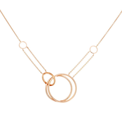 Exclusive 18K Rose Gold 0.91 Carat Diamond Circles Pendant — Side View