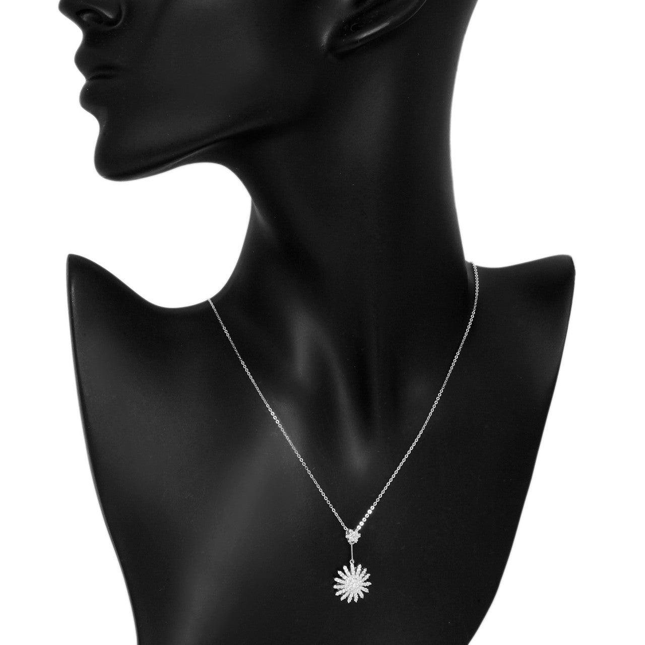 Exclusive 18K White Gold 0.83 Carat Diamond Pendant Necklace — Back View