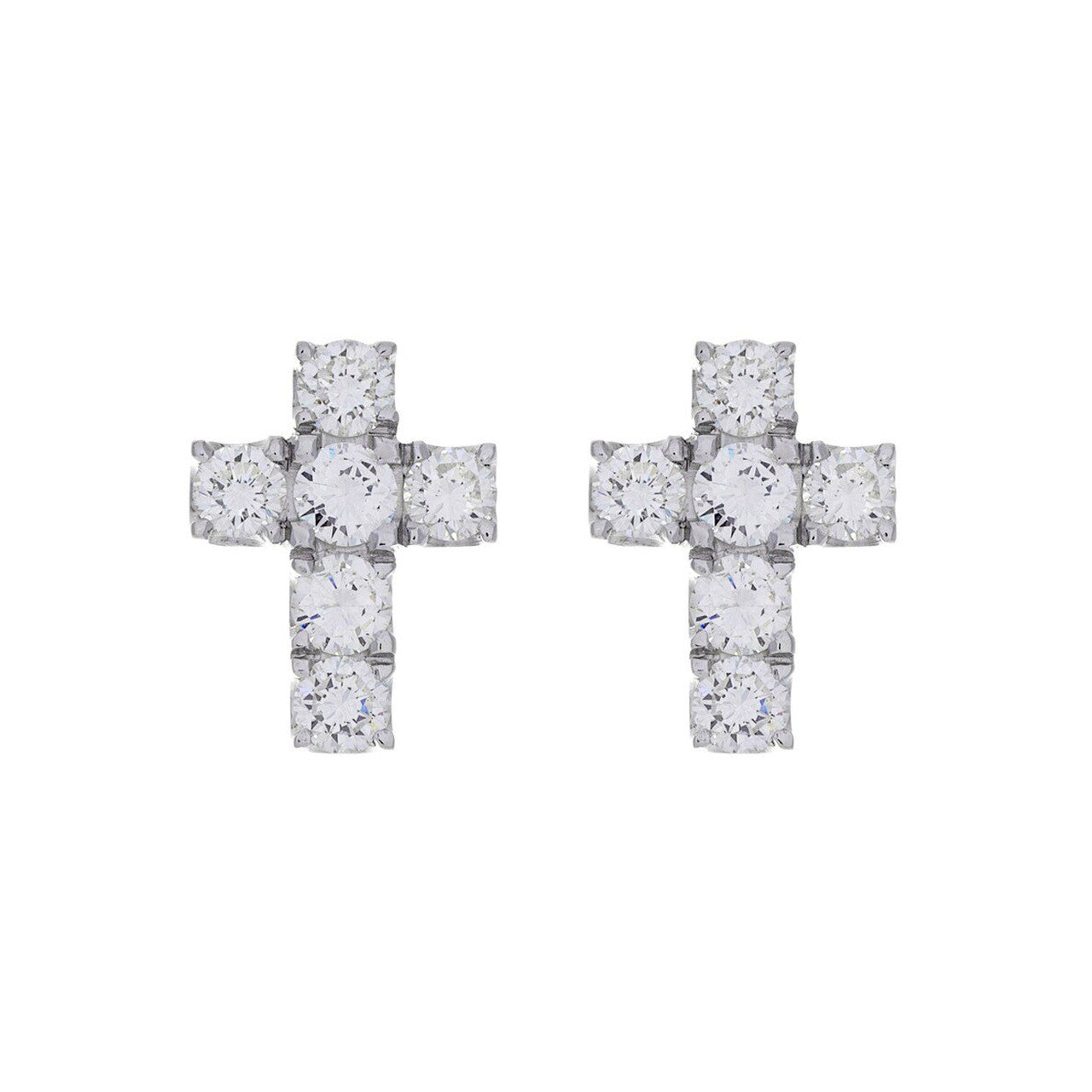 Exclusive 14K White Gold 2.50 Carat Diamond Earrings — Front View
