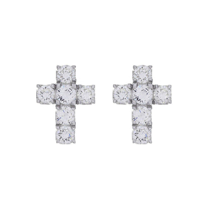 Exclusive 14K White Gold 2.50 Carat Diamond Earrings — Front View