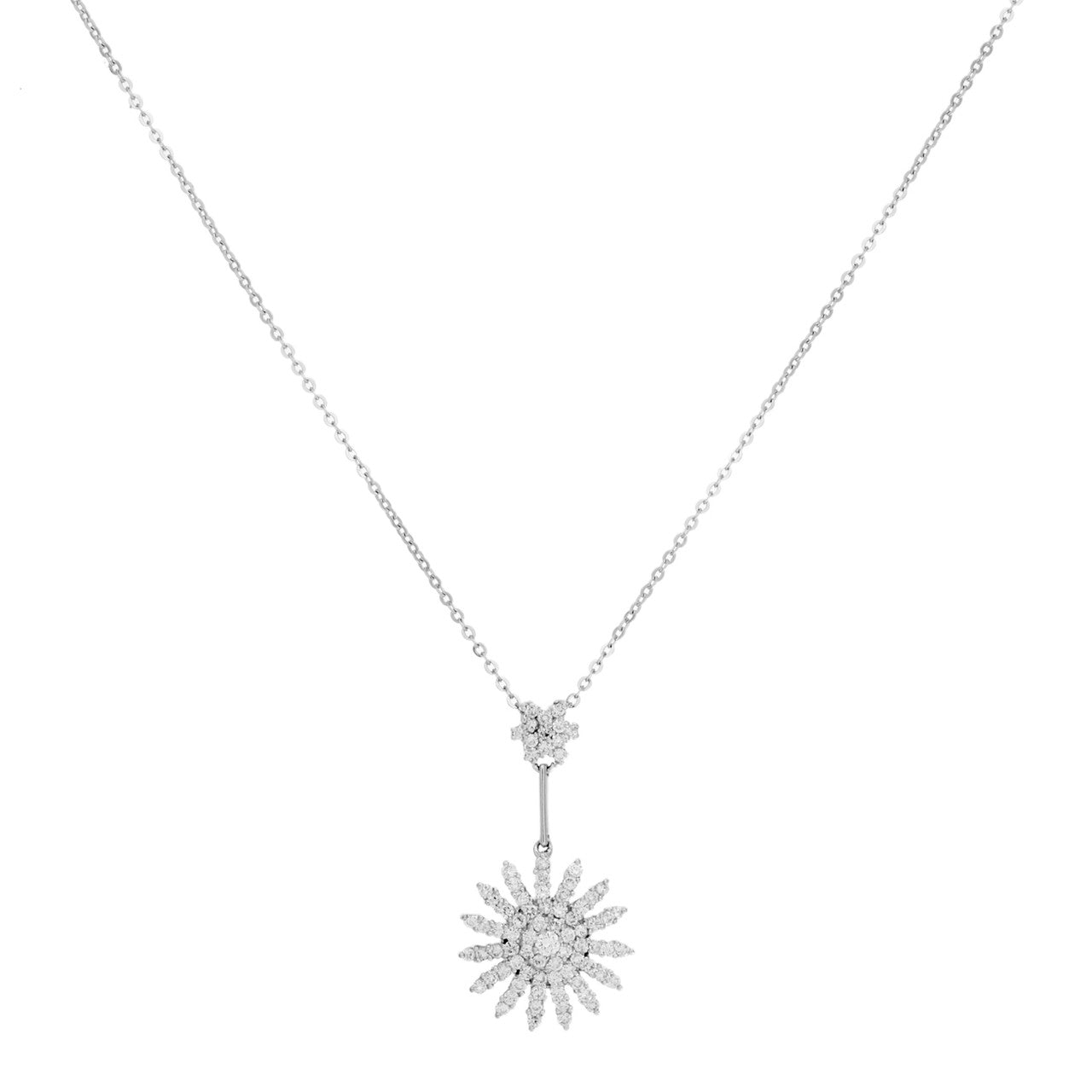 Exclusive 18K White Gold 0.83 Carat Diamond Pendant Necklace — Front View