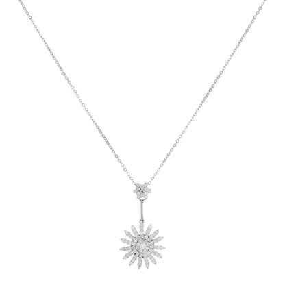 Exclusive 18K White Gold 0.83 Carat Diamond Pendant Necklace — Front View