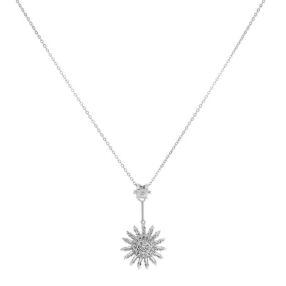 Exclusive 18K White Gold 0.83 Carat Diamond Pendant Necklace — Side View