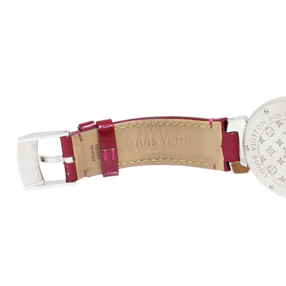 Exclusive Louis Vuitton Stainless Steel & Diamond Tambour Attraction Ladies Watch — Side View