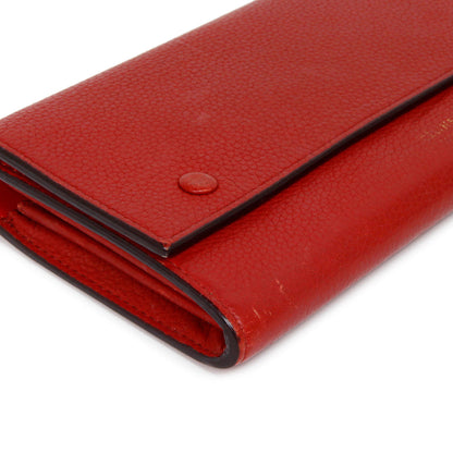 Exclusive Celine Red Drummed Calfskin Large Multifunction Flap Wallet — Top View