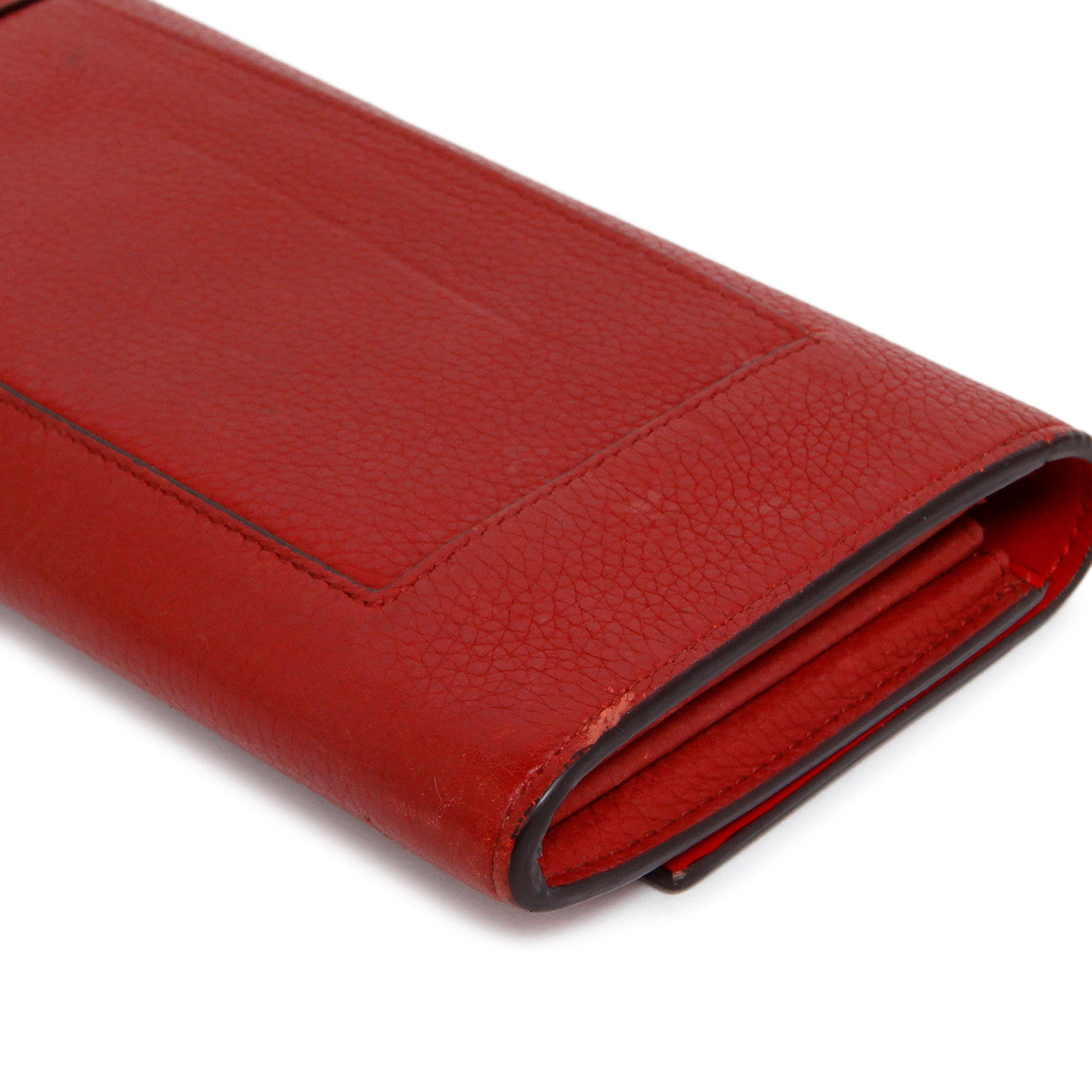 Exclusive Celine Red Drummed Calfskin Large Multifunction Flap Wallet — Alternate View 7