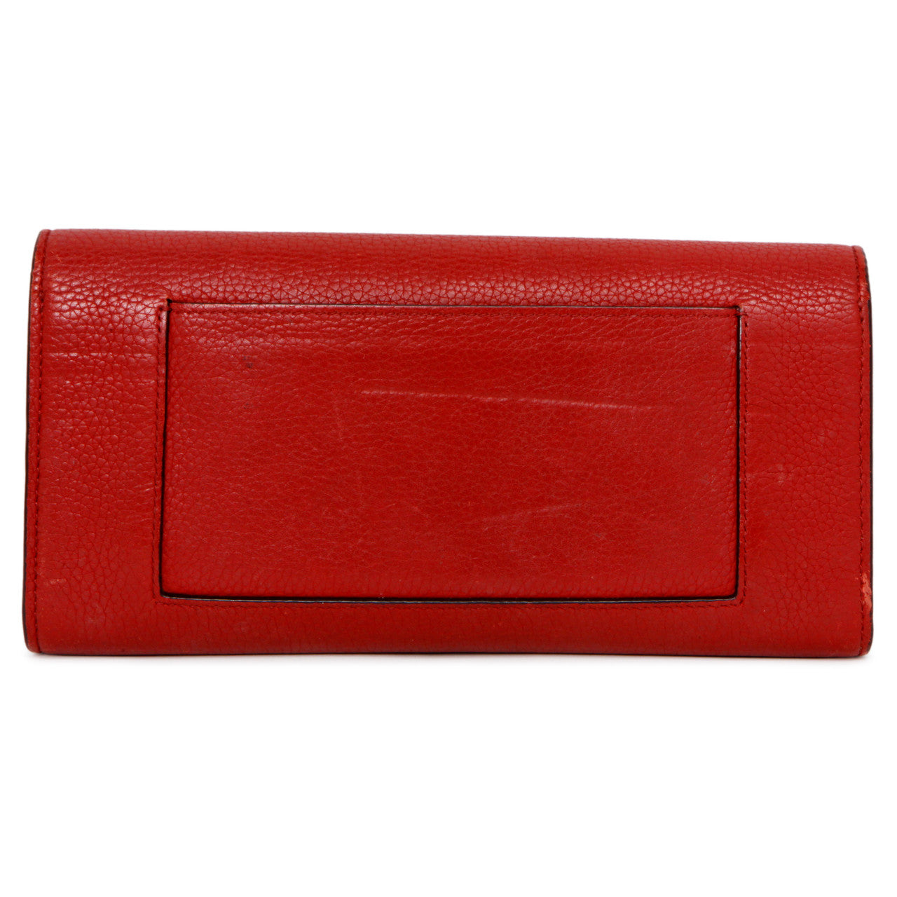 Exclusive Celine Red Drummed Calfskin Large Multifunction Flap Wallet — Side View