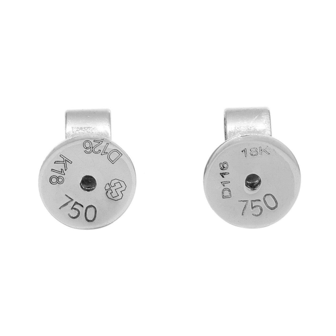 Exclusive 18K White Gold 1.12 Carat Diamond Blossom Ear Pendants — Back View