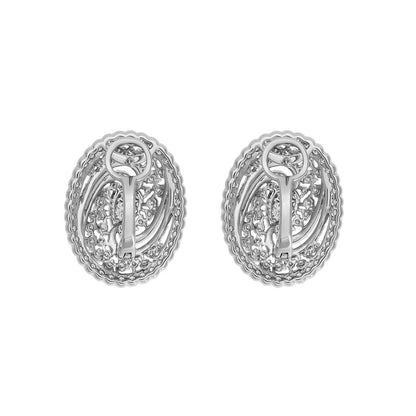 Exclusive 18K White Gold 3.08 Carat Diamond Earrings — Side View