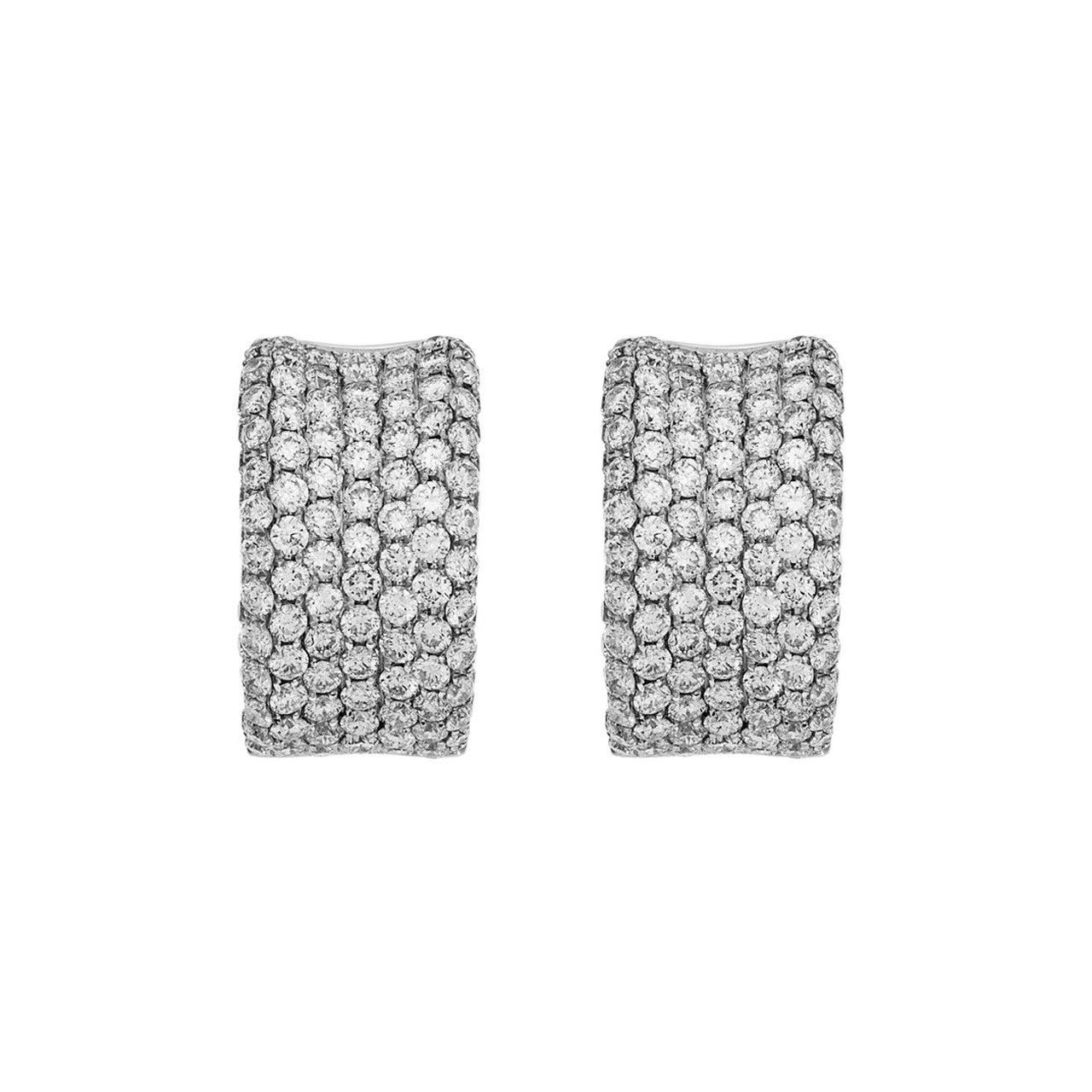 Exclusive 18K White Gold 2.58 Carat Diamond Earrings — Front View