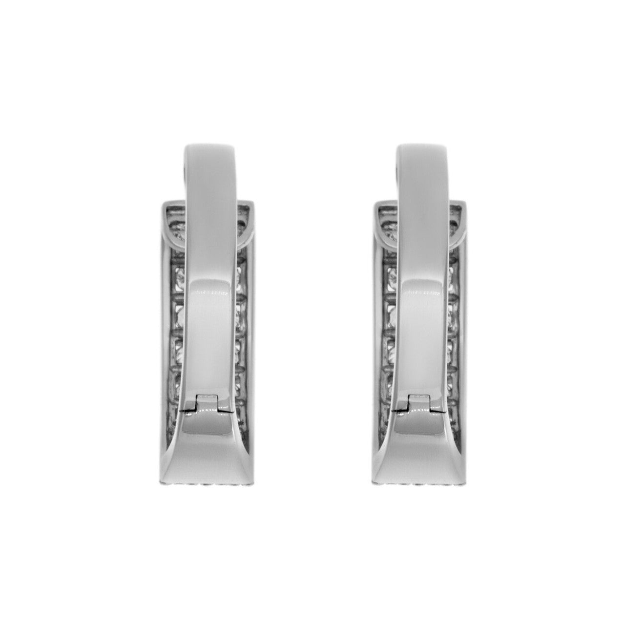 Exclusive 18K White Gold 1.54 Carat Diamond Hoop Earrings — Side View
