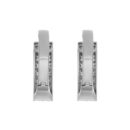Exclusive 18K White Gold 1.54 Carat Diamond Hoop Earrings — Side View