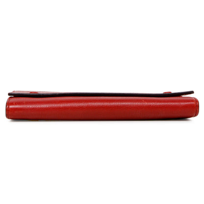 Exclusive Celine Red Drummed Calfskin Large Multifunction Flap Wallet — Back View