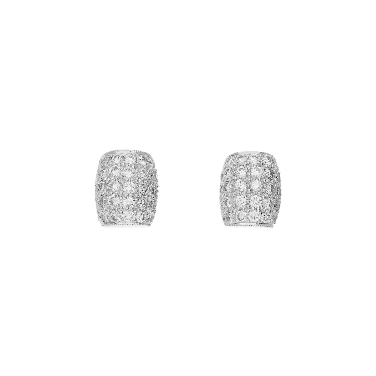 Exclusive 18K White Gold 0.95 Carat Earrings — Front View