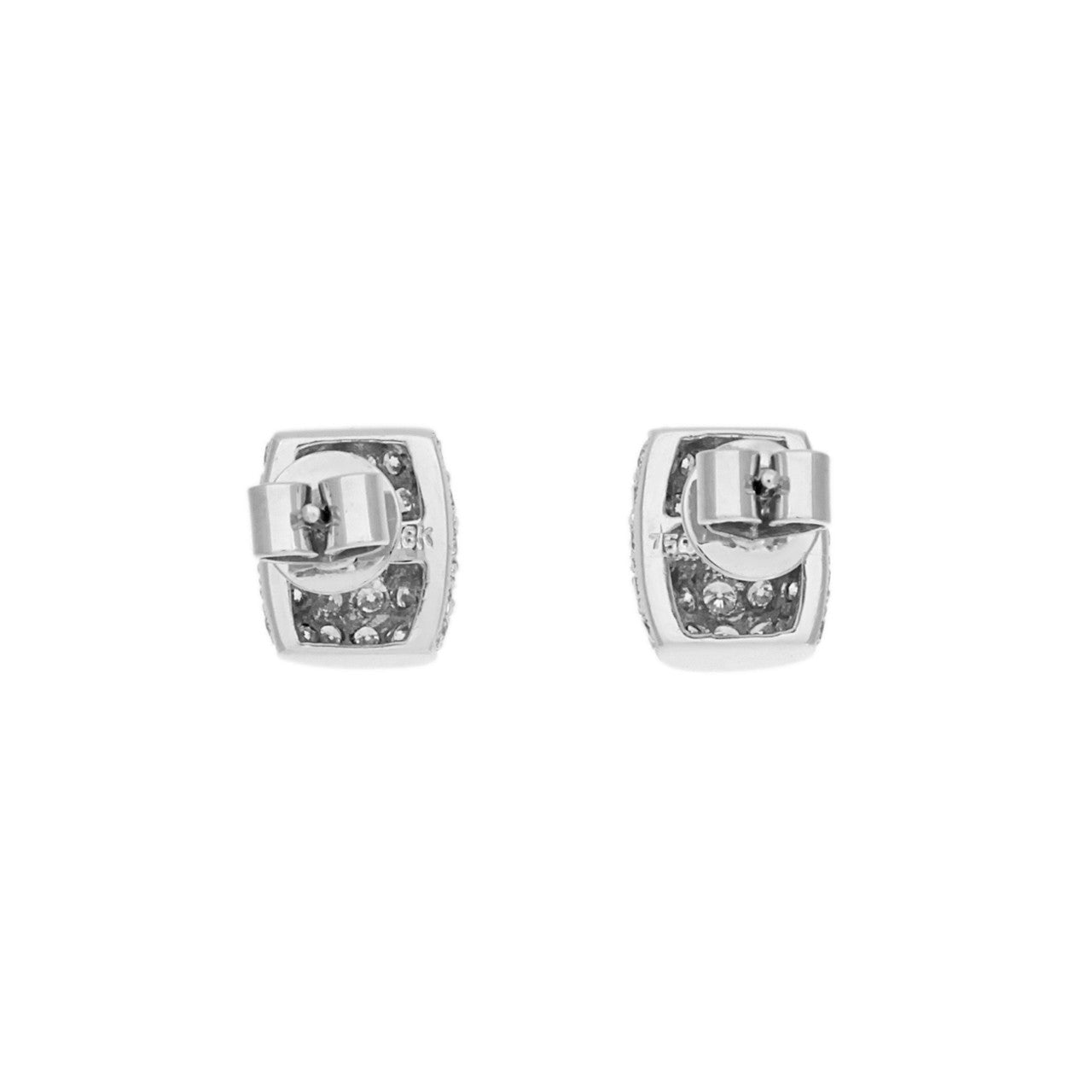 Exclusive 18K White Gold 0.95 Carat Earrings — Side View
