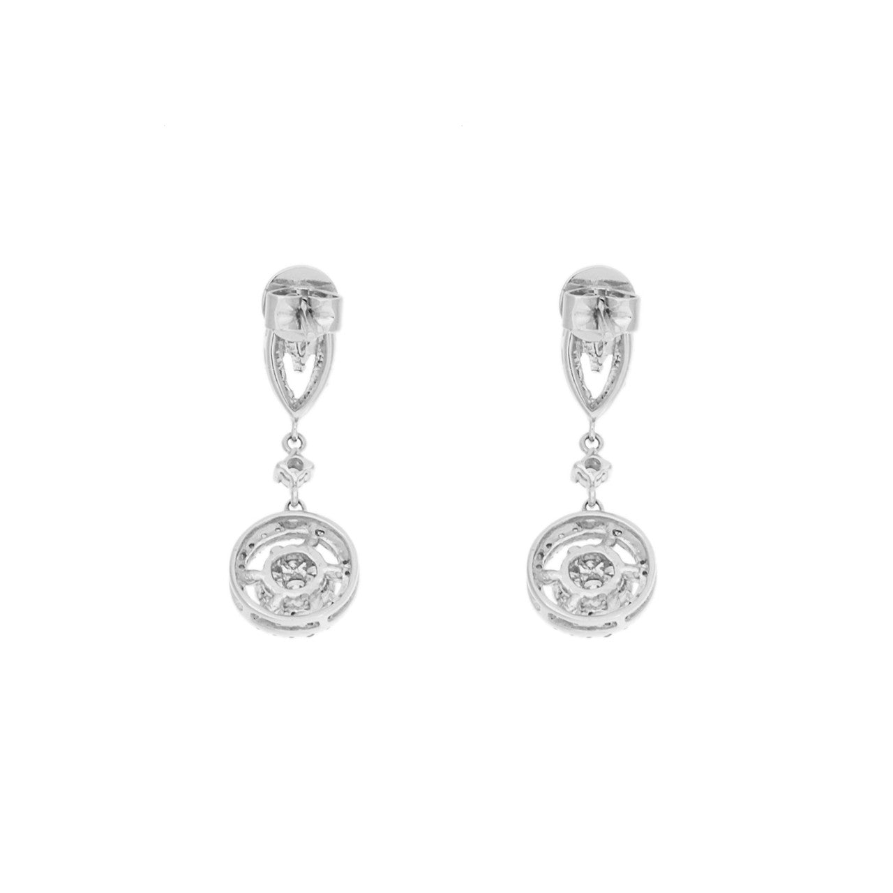 Exclusive 18K White Gold 0.82 Carat Diamond Drop Earrings — Side View