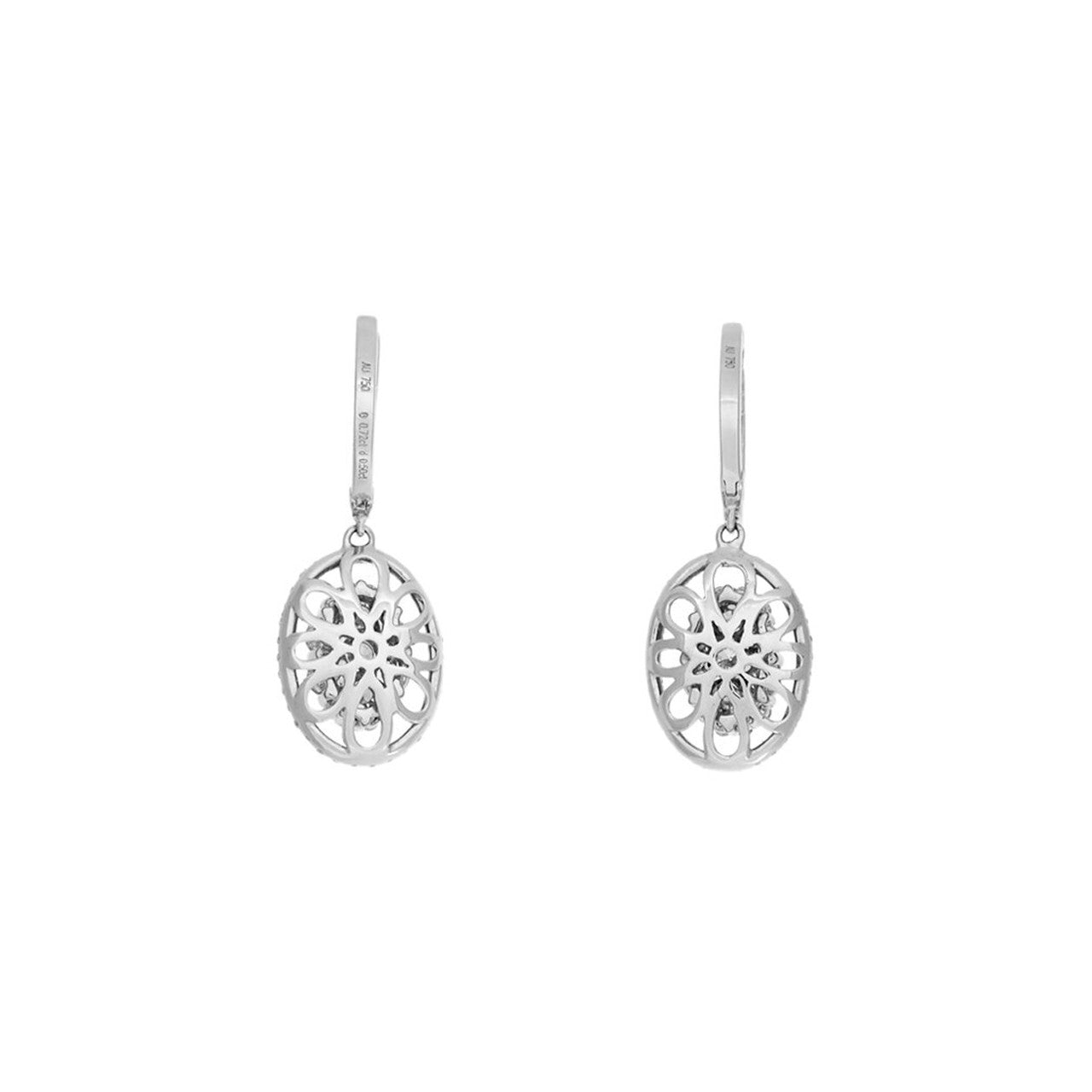 Exclusive 18K White Gold 1.22 Carat Diamond Drop Earrings — Side View