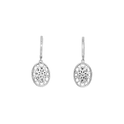 Exclusive 18K White Gold 1.22 Carat Diamond Drop Earrings — Side View