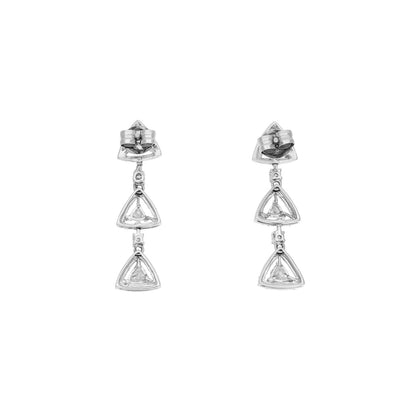 Exclusive 18K White Gold 1.28 Carat Diamond Drop Earrings — Side View
