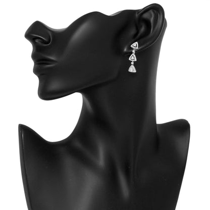 Exclusive 18K White Gold 1.28 Carat Diamond Drop Earrings — Back View
