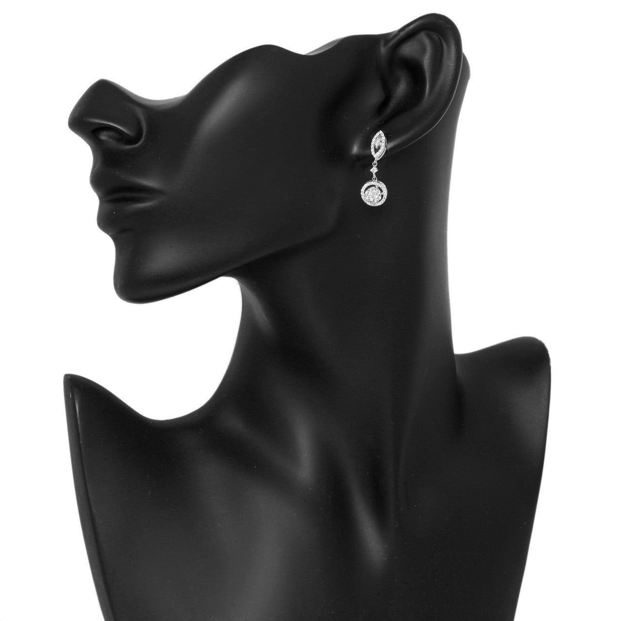 Exclusive 18K White Gold 0.82 Carat Diamond Drop Earrings — Back View