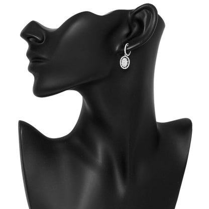 Exclusive 18K White Gold 1.22 Carat Diamond Drop Earrings — Back View