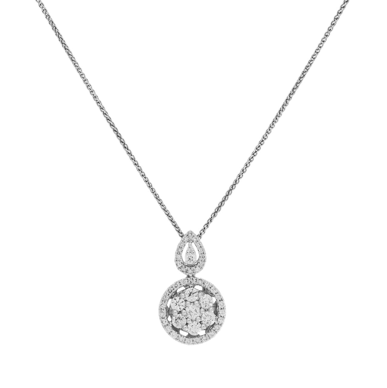 Exclusive 14K White Gold 0.65 Carat Diamond Pendant Necklace — Front View